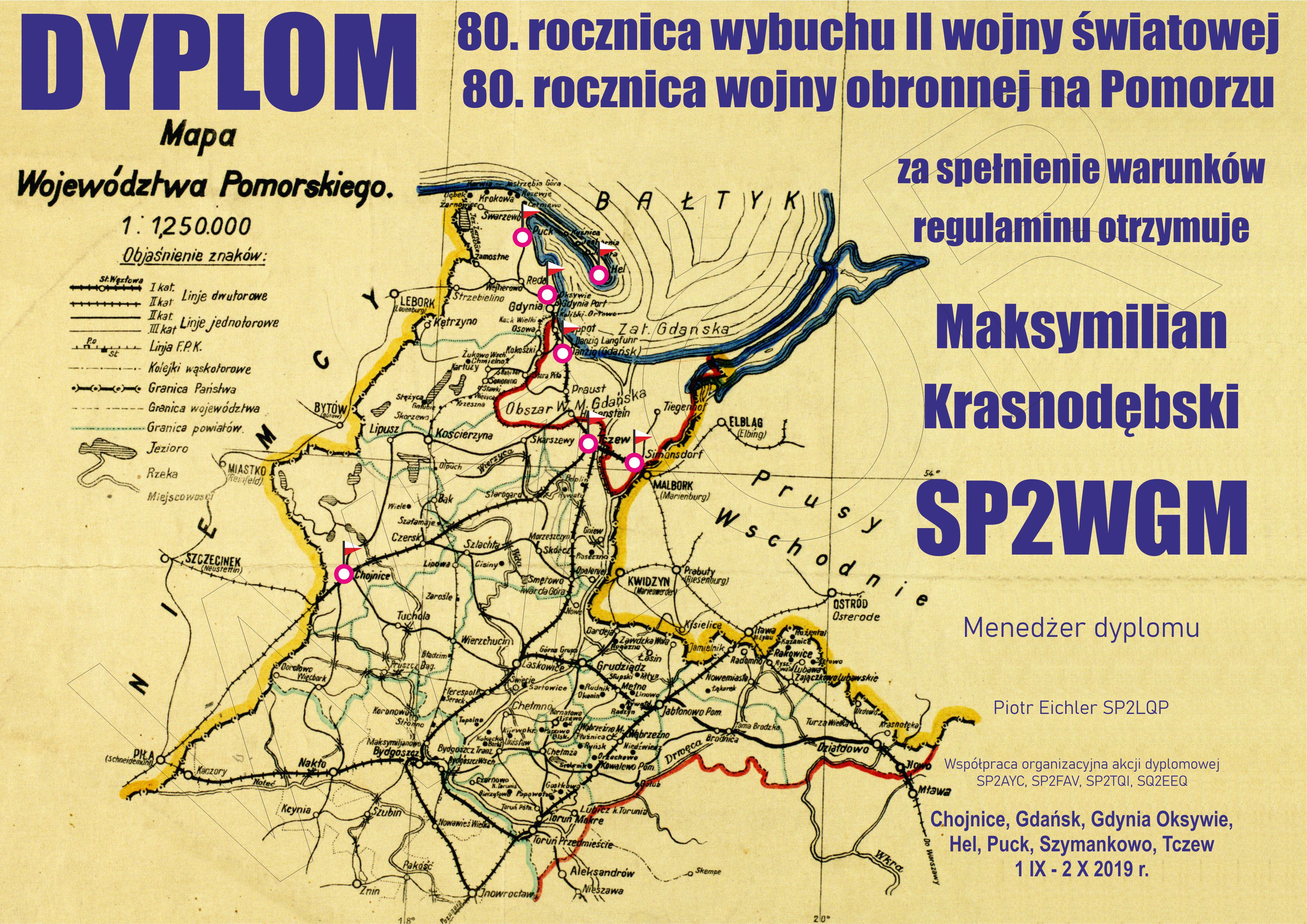 SP2LQP 80 rocznica dyplom